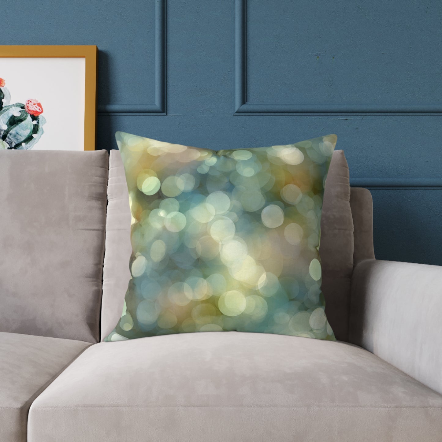 Bokeh Garden Lights - Square Poly Canvas Pillow