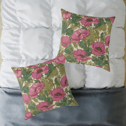 Blush Petal Canopy - Square Poly Canvas Pillow