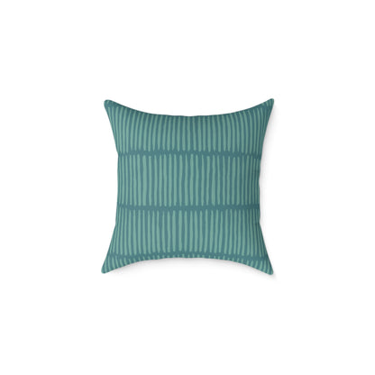 Loom Lines - Ocean - Square Poly Canvas Pillow