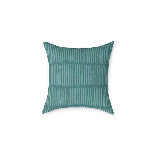 Loom Lines - Ocean - Square Poly Canvas Pillow