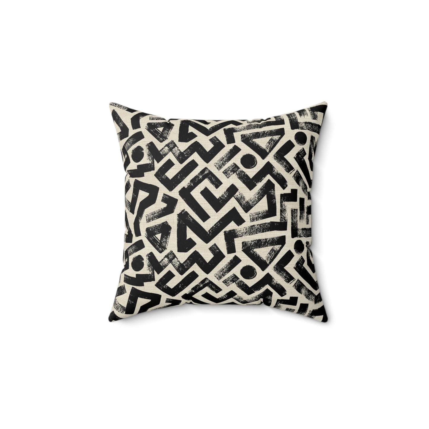 Pebble Maze Black - Spun Polyester Square Pillow