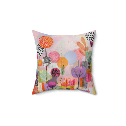 Festival Garden Bloom - Faux Suede Square Pillow