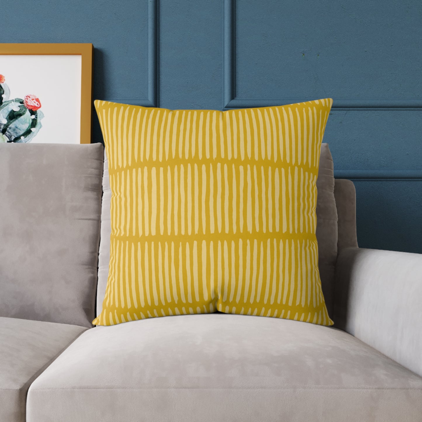 Loom Lines - Sunbeam - Square Poly Canvas Pillow