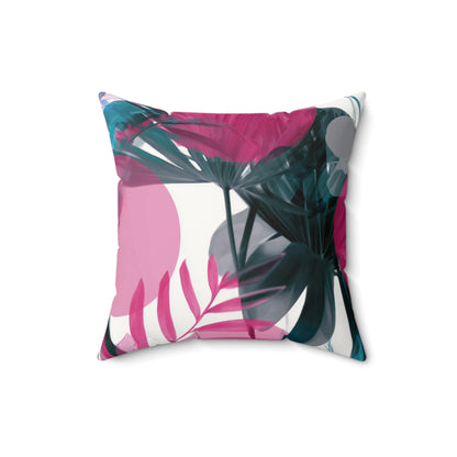 Tropical Fuchsia Mist - Faux Suede Square Pillow