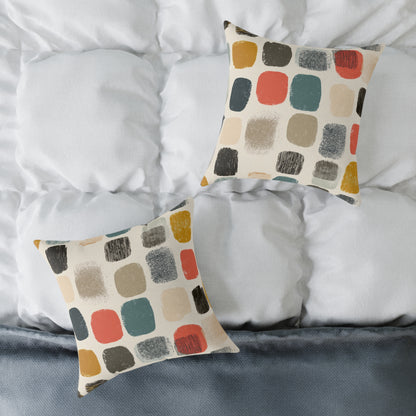 Painted Squares - Square Poly Canvas Pillow