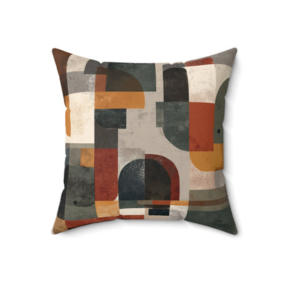 Modular Earth Geometry - Faux Suede Square Pillow
