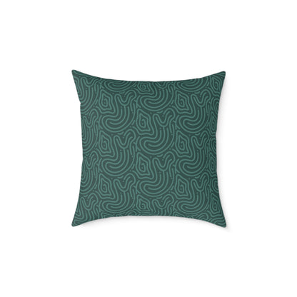 Deep Olive Texture - Square Poly Canvas Pillow