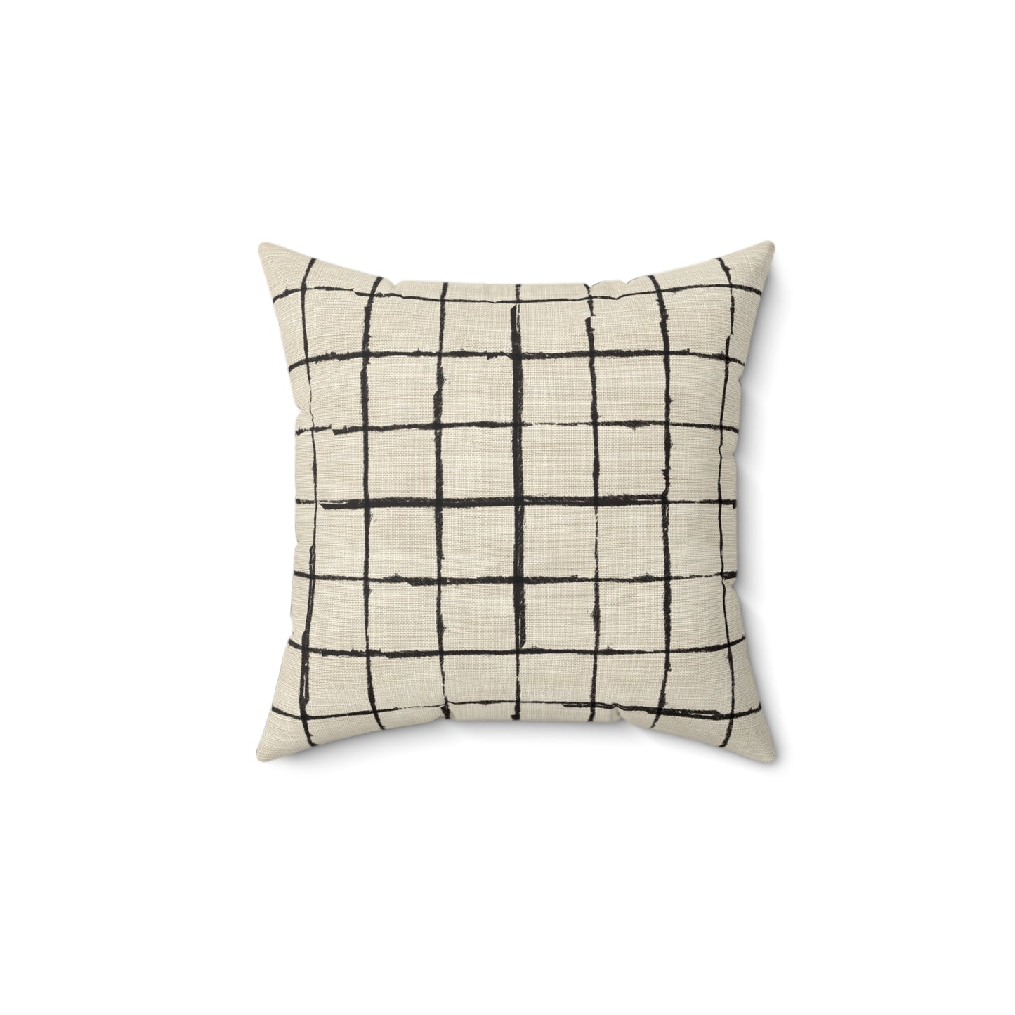 Retro Grid Linen - Spun Polyester Square Pillow