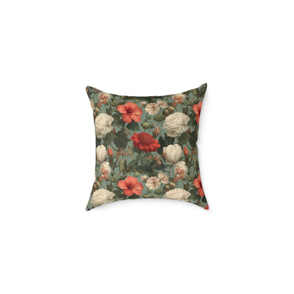 Blossom Meadow Tapestry - Square Poly Canvas Pillow