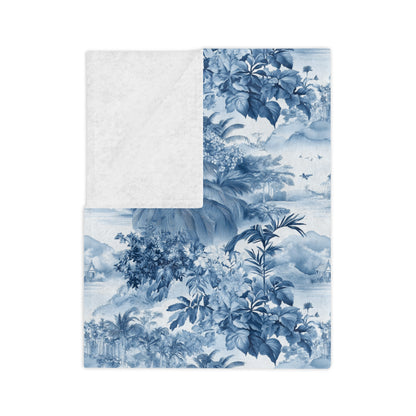 Tropical Toile - Velveteen Microfiber Blanket
