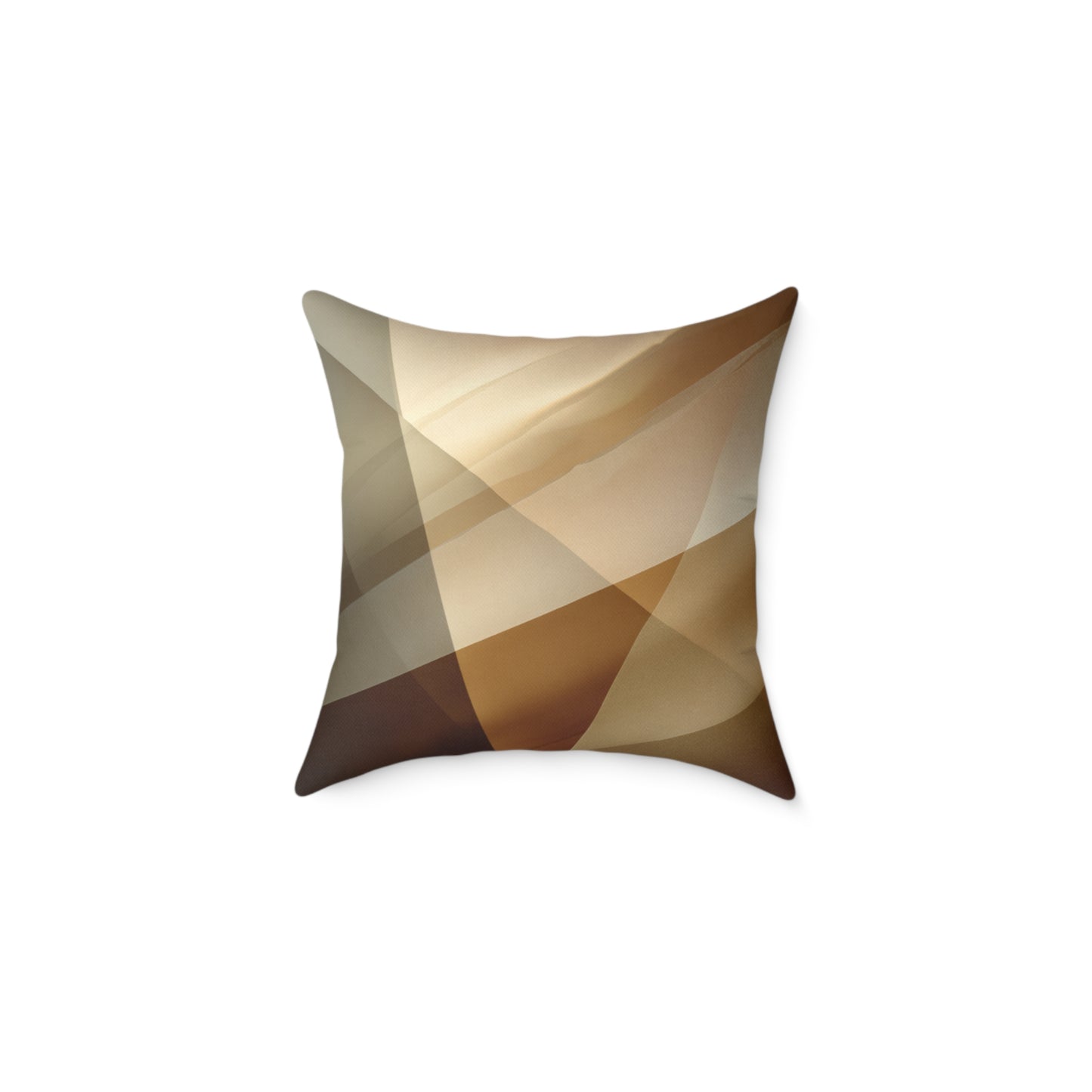 Golden Beam Geometry - Square Poly Canvas Pillow