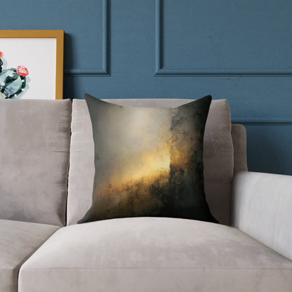 Eclipse Glow Shadow - Square Poly Canvas Pillow