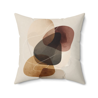 Stone Circle Balance - Faux Suede Square Pillow