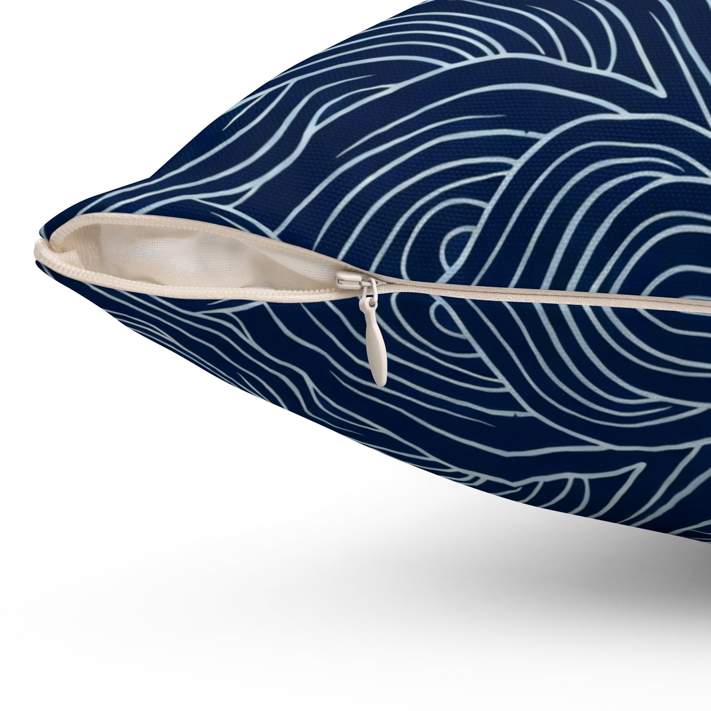 Deep Tide Lines - Spun Polyester Square Pillow