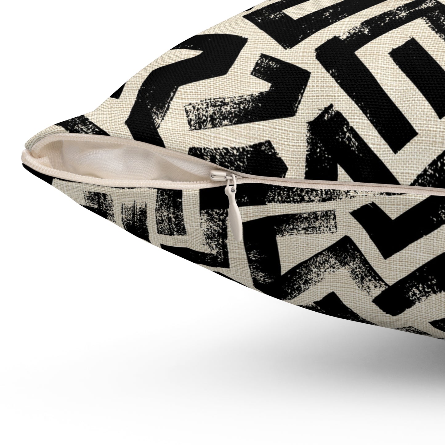 Pebble Maze Black - Spun Polyester Square Pillow