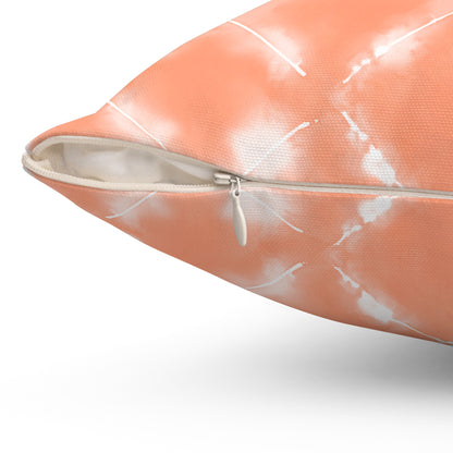 Peach Bloom Shibori - Spun Polyester Square Pillow