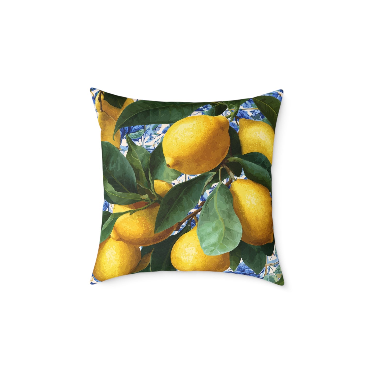 Lemon Grove Abundance - Square Poly Canvas Pillow