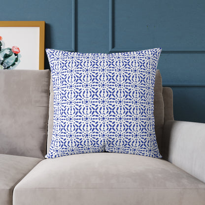 Santorini Mosaic Tile - Square Poly Canvas Pillow