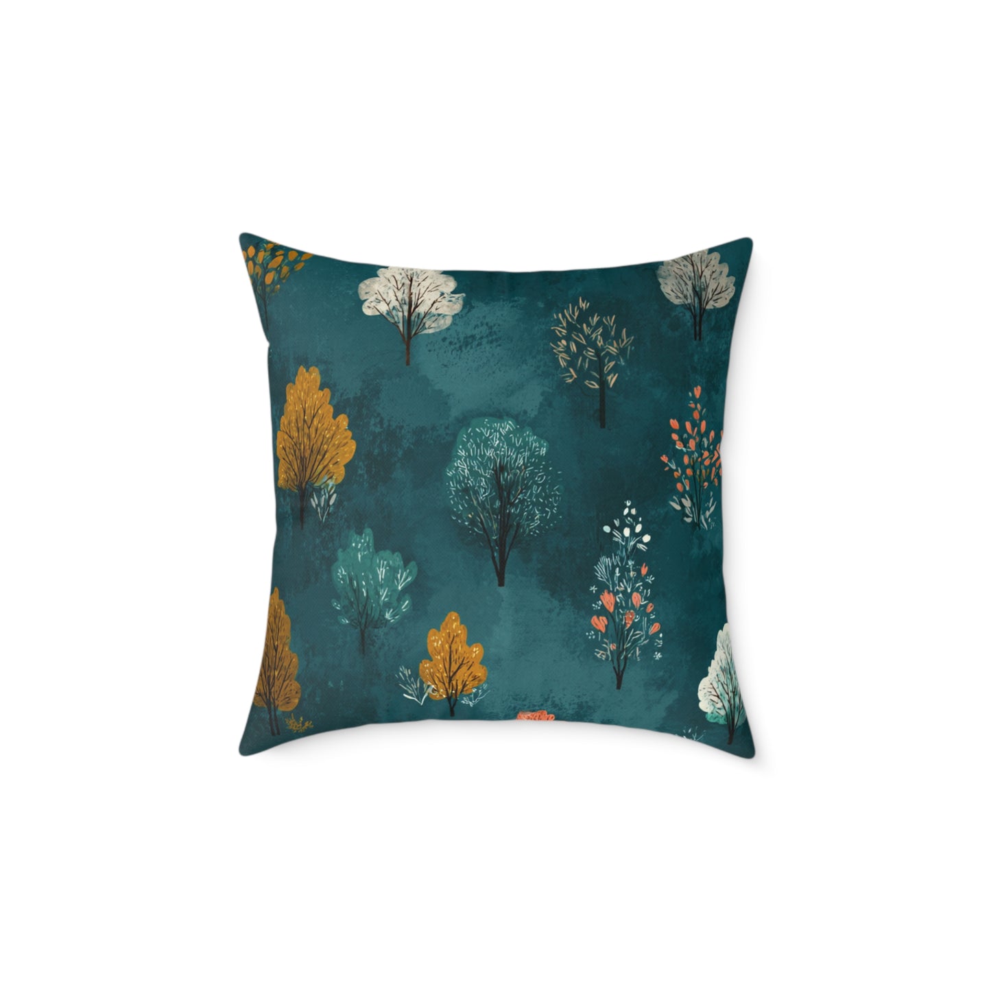 Autumn Orchard Night - Square Poly Canvas Pillow