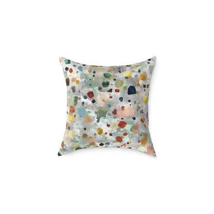 Color Speck Meadow - Square Poly Canvas Pillow