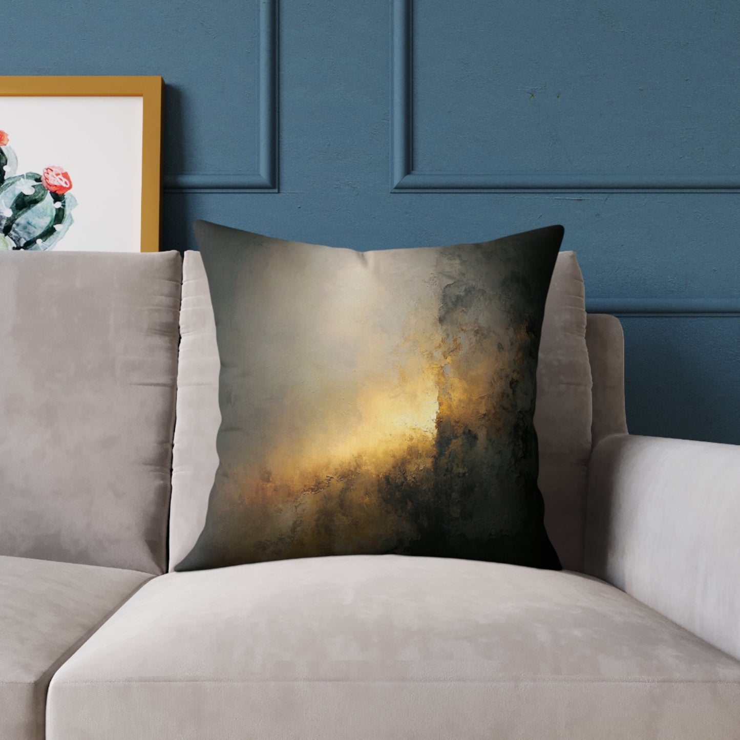 Eclipse Glow Shadow - Square Poly Canvas Pillow
