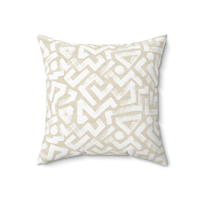 Pebble Maze Cream - Spun Polyester Square Pillow