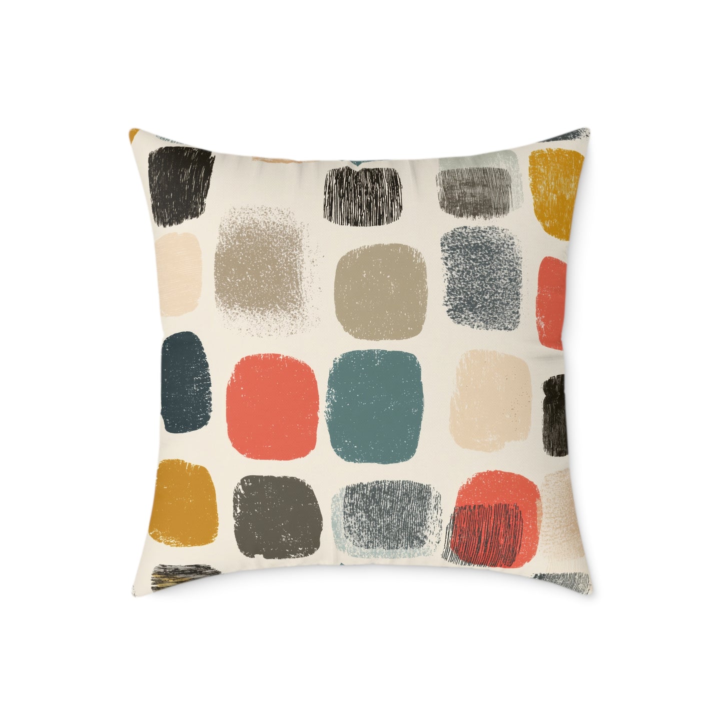 Painted Squares - Square Poly Canvas Pillow