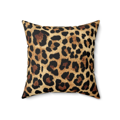 Classic Leopard Spot - Faux Suede Square Pillow