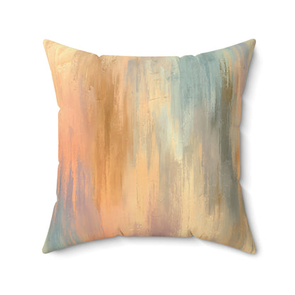 Sunset Brush Melt - Faux Suede Square Pillow