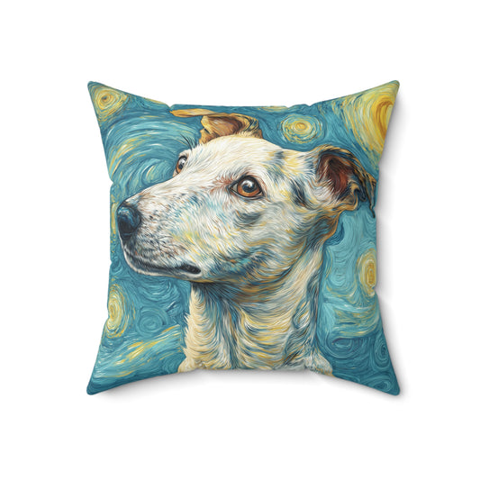 Celestial Whippet - Spun Polyester Square Pillow