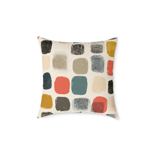 Painted Squares - Square Poly Canvas Pillow
