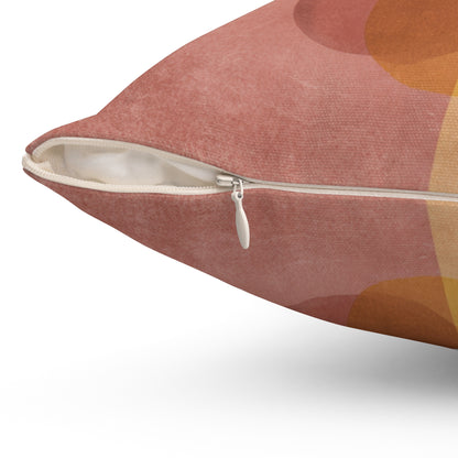 Soft Coral Blocks - Spun Polyester Square Pillow