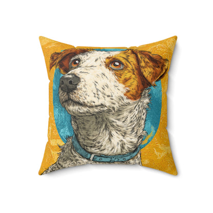 Terrier Halo - Spun Polyester Square Pillow