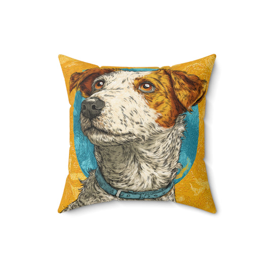 Terrier Halo - Spun Polyester Square Pillow