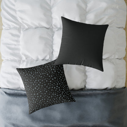 Pebble Scatter - Midnight - Square Poly Canvas Pillow