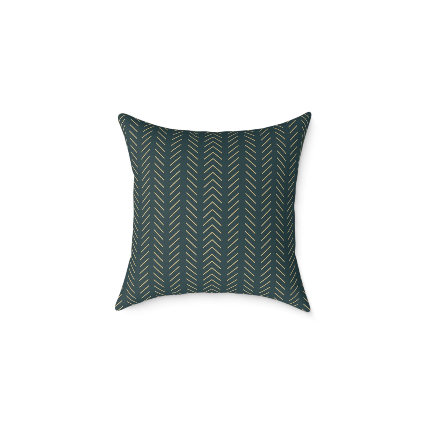 Teal Line Repeat - Square Poly Canvas Pillow