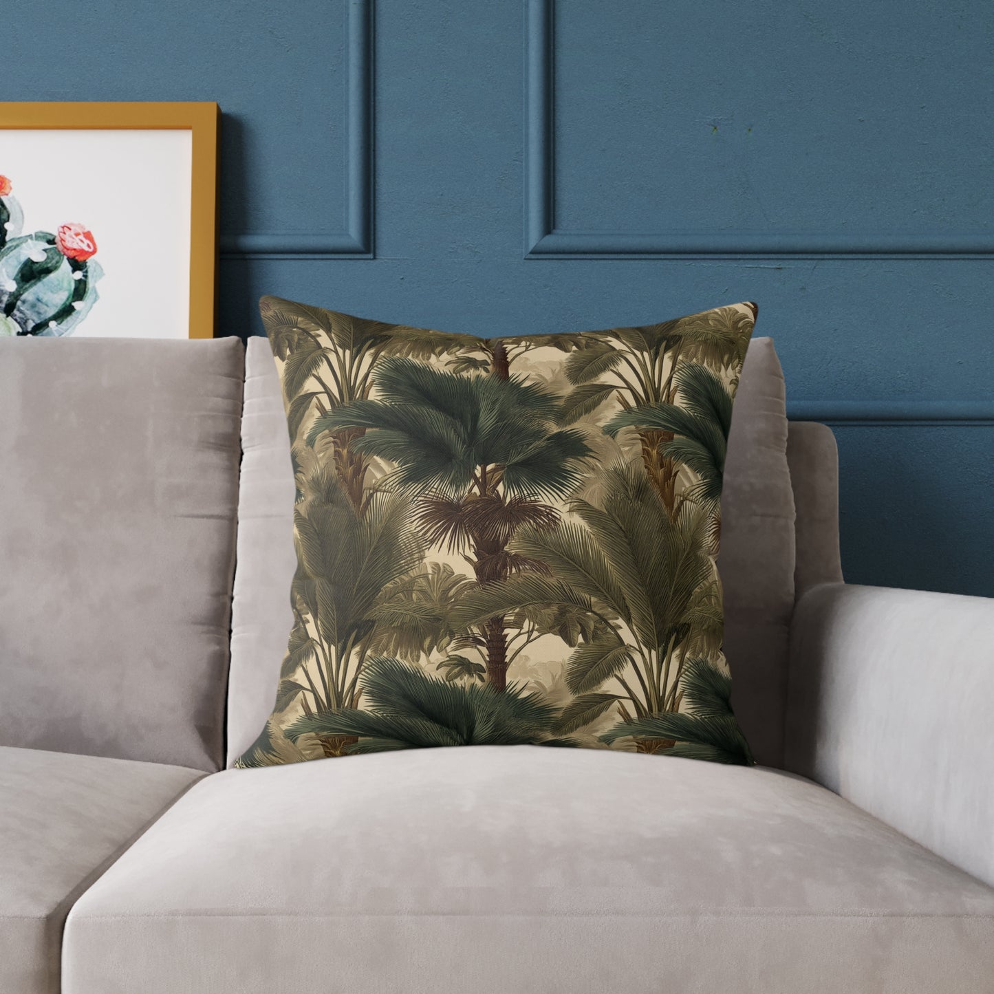 Palm Canopy Safari - Square Poly Canvas Pillow