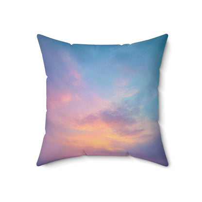 Pastel Dawn Horizon - Faux Suede Square Pillow