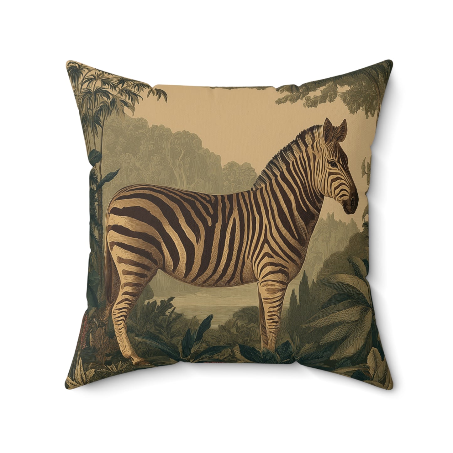 Savanna Striped Wanderer - Faux Suede Square Pillow