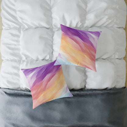 Pastel Stroke Mirage - Square Poly Canvas Pillow