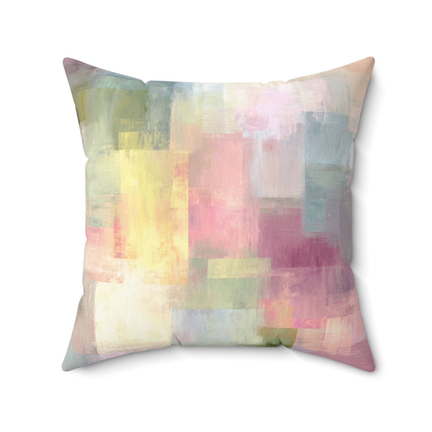 Pastel Pixel Fields - Faux Suede Square Pillow