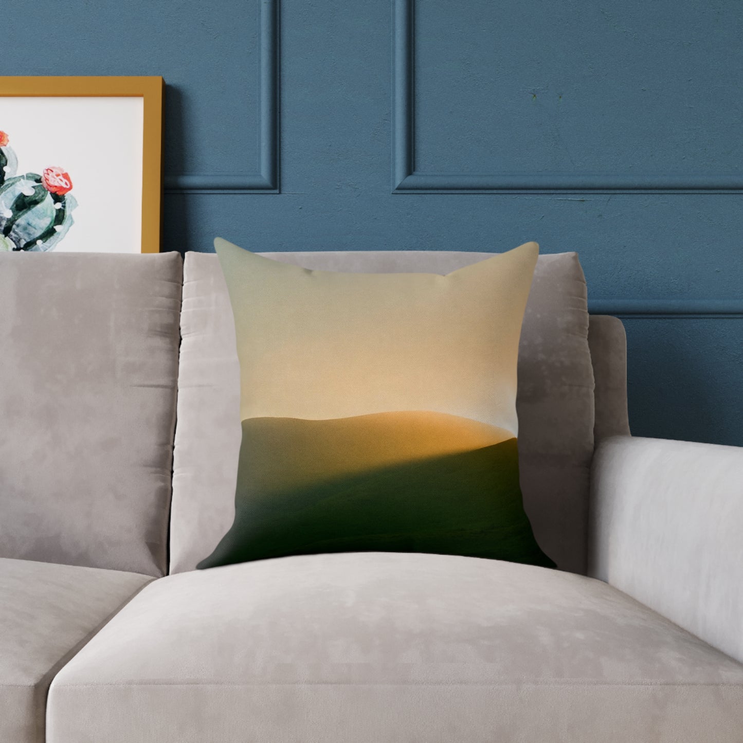 Horizon Ember Glow - Square Poly Canvas Pillow