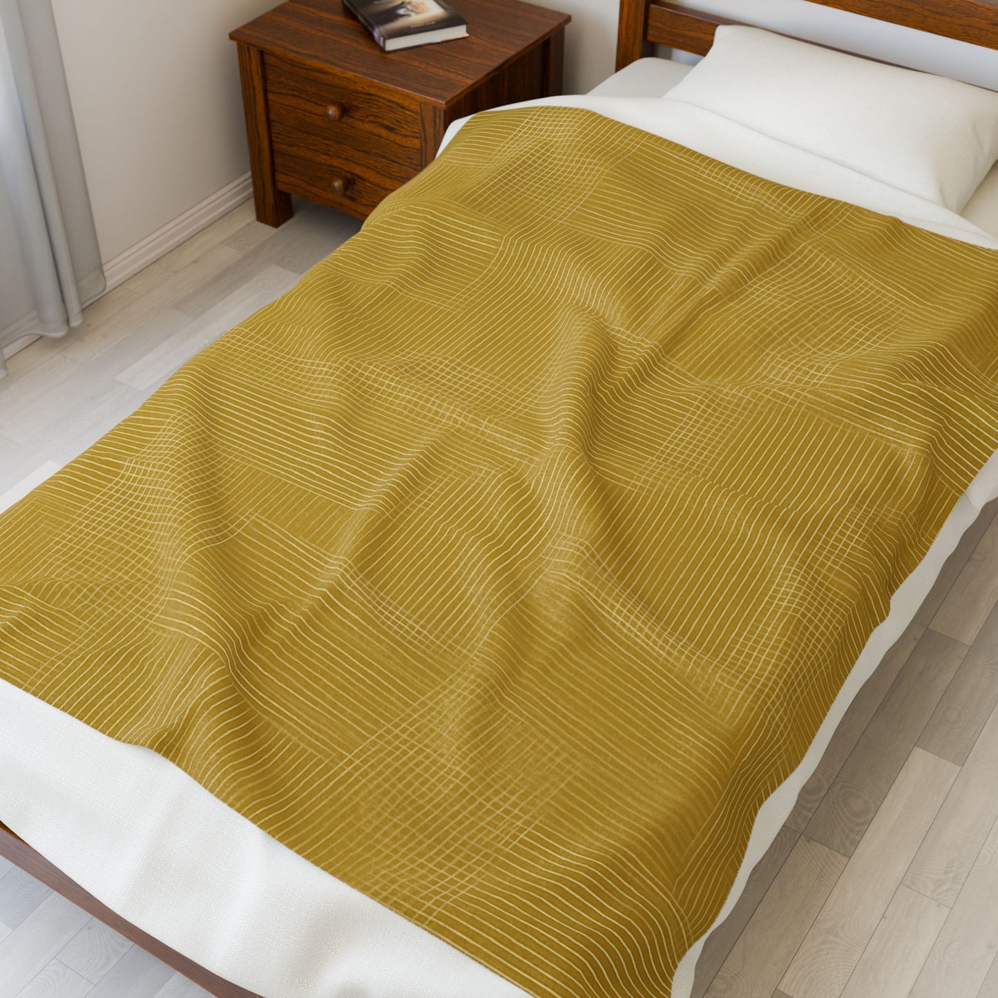 Sunlit Sketch Weave - Velveteen Plush Blanket