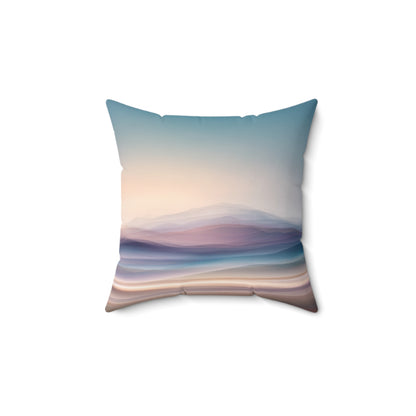 Horizon Fog Fade - Faux Suede Square Pillow