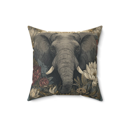 Elephant of the Ivory Grove - Faux Suede Square Pillow