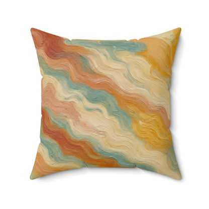 Vintage Wave Swirl - Spun Polyester Square Pillow