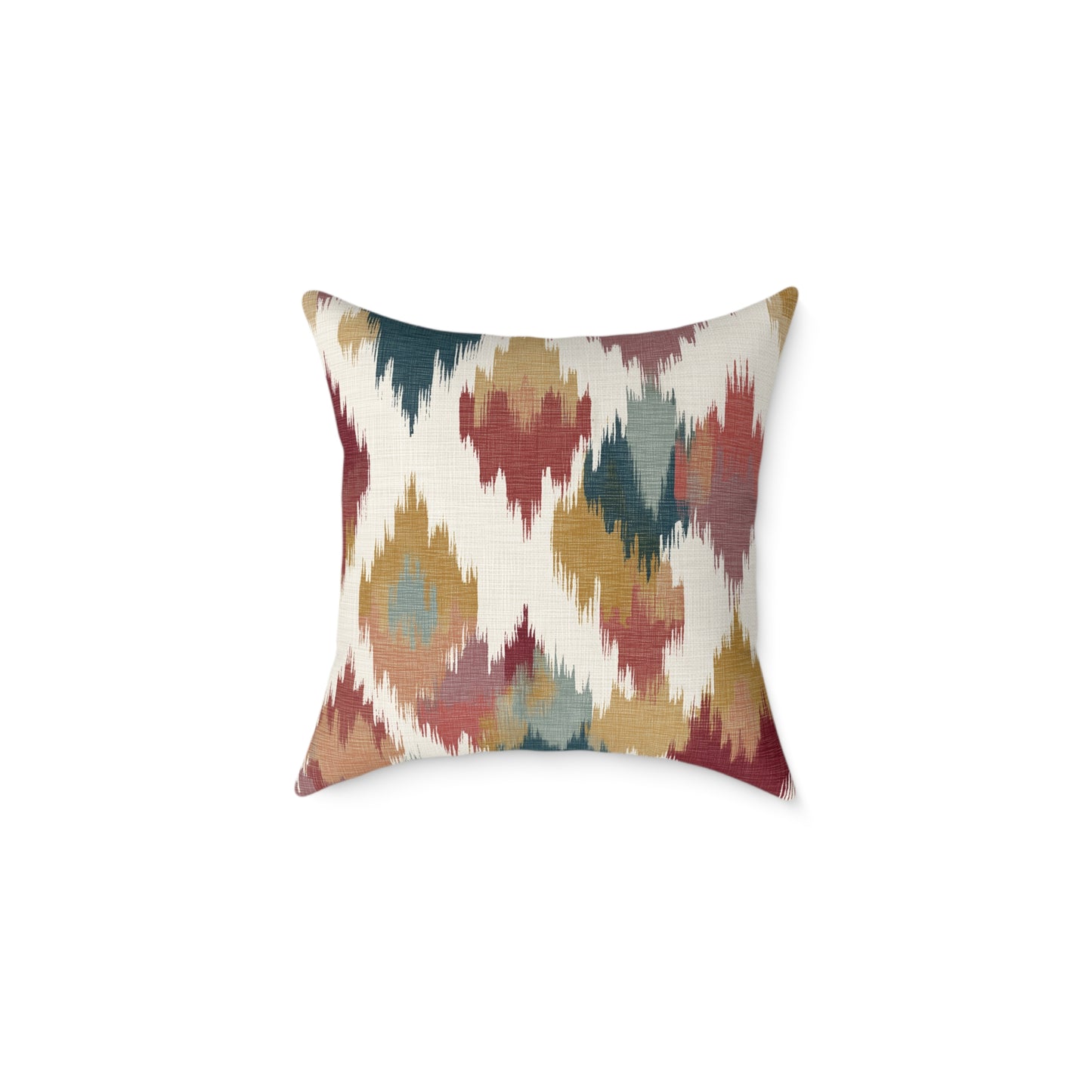 Nomad Harvest Ikat - Square Poly Canvas Pillow