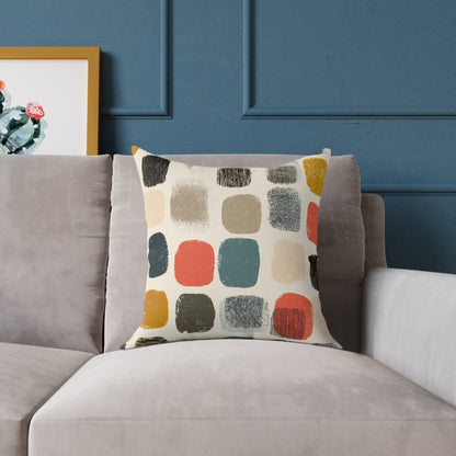 Painted Squares - Square Poly Canvas Pillow