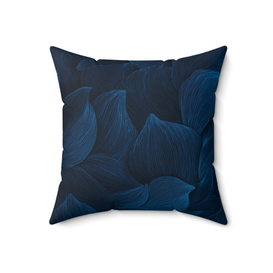 Midnight Leaf Velvet - Spun Polyester Square Pillow