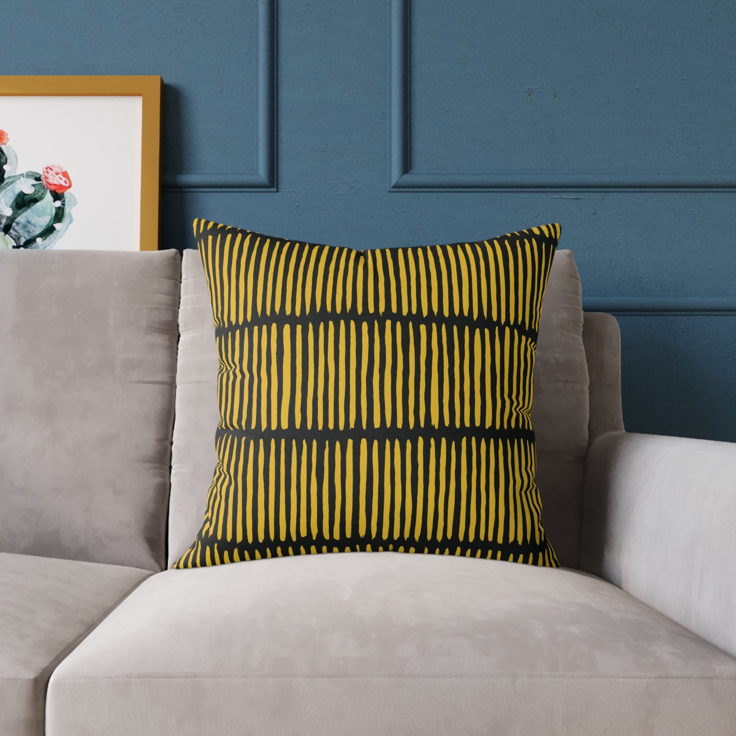 Loom Lines - Harvest - Square Poly Canvas Pillow